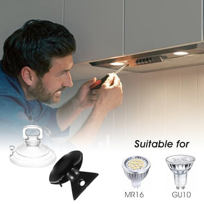 10 Pcs Light Bulb Changer Suction Cup Removal Tool - Easy To Use - Suction Cup Light Bulb Changer,Included 2 Sizes for Mr16 Gu10 Bulbs - Ideal for Halogen, Mini Track Lights and Range Hood