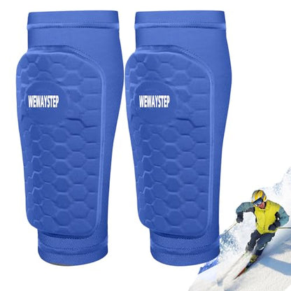 Soccer Shin Guards for Kids Adult, Calf Compression Sleeve - color: Blue, size: X-Large