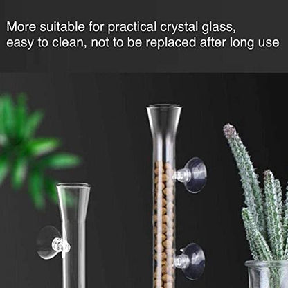 2in1 Shrimp Feeding Tube and Dish, Clear Crystal Glass Shrimp Feeder Tube Tray for Fish Tank Aquarium Shrimp (10in Feeding Tube + 60mm Dish)