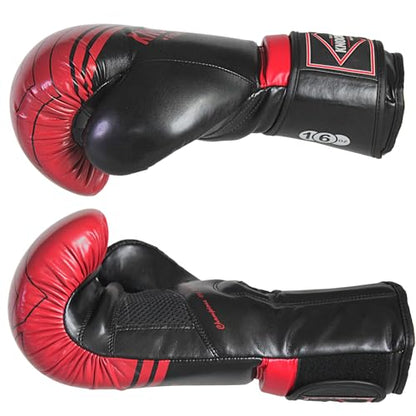 Boxing Gloves & Muay Thai Shin Guards for Men and Women, MMA Kickboxing Shin Pads Set, Adjustable Shin Guards with Instep Protection, Sparring & Martial Arts Training Gear - color: Red/Black, size: 12 oz