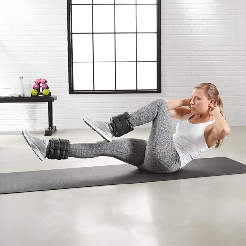 Amazon Basics Adjustable Ankle Weights for Men & Women, for Workouts, Resistance Training, Walking, Black - style: 5 Pound Set (2.5 Pounds Each)