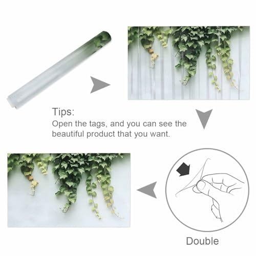 T&H XHome Aquarium Décor Backgrounds Spring Tree Branch Growing on a White Wall Pattern Fish Tank Background Aquarium Sticker Wallpaper Decoration Picture PVC Adhesive Poster 24.4" W x 16.4" H