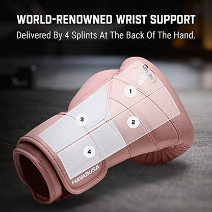 Hayabusa T3 Kanpeki Leather Boxing Gloves - color: Pink, size: 14oz