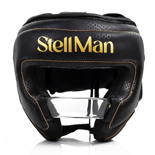 Boxing Headgear for MMA Training, Adjustable Padded Protective Helmet – Muay Thai, Kickboxing, Karate, Taekwondo & Martial Arts Sparring - size: S/M with Face Bar
