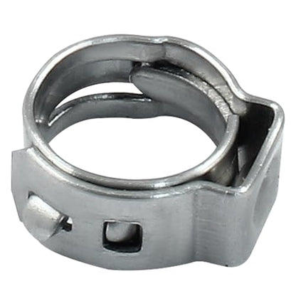 Litoexpe 50 Pcs Single Ear Hose Clamp 7.0mm-8.7mm, Hose Crimp Clamps Ear Crimp Rings, Stainless Steel Pinch Clamp for Securing Pipe Hoses and Automotive - size: 7mm-8.7mm