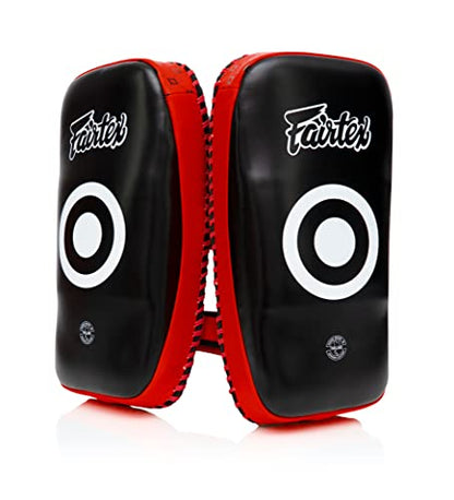 Fairtex Curved Muay Thai Pads, Kickboxing Punching Kicking Striking Shield - color: Black/Red, size: Standard