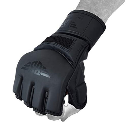 MMA Gloves, UFC Kickboxing Gloves, MMA Sparring Gloves, MMA Training Equipment, Fighting Gloves for Mixed Martial-Arts, MMA Training Gloves Adults Men & Women by BeSmart - color: Matte Black Mesh, size: X-Large
