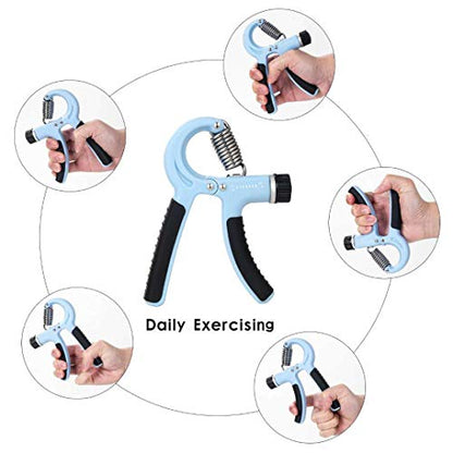 Grip Strength Trainer-2 Pack Hand Grip Strengthener Adjustable Resistance Range 20-90 lbs Non-Slip Hand Grip, Hand Gripper Exerciser, Wrist Strengthener for Forearm Grip Workout