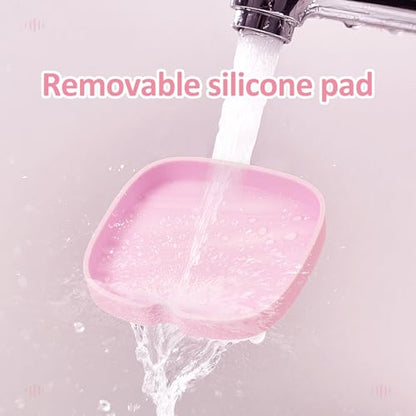 2Pack Retainer Case Slim Aligner Case Vent Holes Removable Silicone Insert (2Pack White Pink) - color: 2Pack White Pink