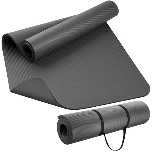 KEEP Extra Thick NBR Yoga Mat for Women & Men, 10mm Thick, 72”x32” Large Exercise Mat with Non-Slip Workout Mat for Yoga, Pilates, Stretching, Meditation – Wide & Cushioned Fitness Mat - color: Grey, size: 72”x32”x15mm