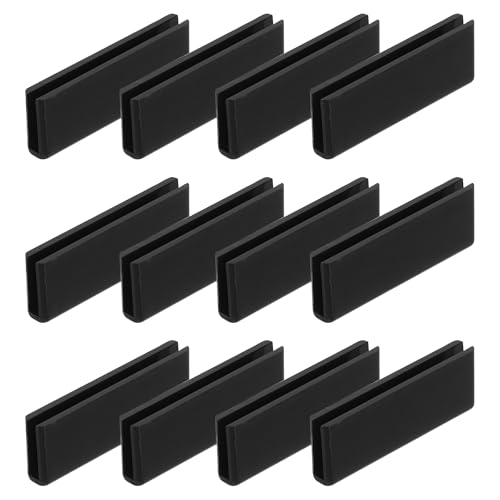 uxcell 12Pcs Plastic Glass Connector, Suitable for 3mm Thick 180 Degree Glass to Glass Clamp, Fixing Bracket Rimless Clip Holder for Aquarium Fish Tank Display Shelves, Black - color: Black, size: 3mm