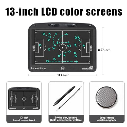 Electronic Soccer Coaching Board - 13.5 inch LCD Soccer Tactics Board - size: 8"W x 11"H
