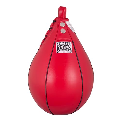 CLETO REYES Platform Leather Punching Speed Bag for Boxing, MMA, Muay Thai, Training Equipment - color: Classic Red, size: Large