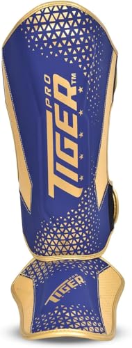 Shin Guards MMA, Muay Thai, Kickboxing, Leg Instep Protection Pads, Kicking, Sparring, Training Gear, Karate, Boxing, Taekwondo - Unisex - Black and White Colors - color: Blue, size: Large