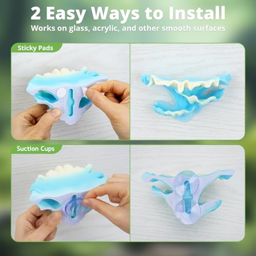 Mushroom Decor for Reptile Tank, Fish Tank, Pet-Safe Bearded Dragon Tank Accessories, Realistic Terrarium Plants for Leopard Geckos, Crested Geckos, Tree Frogs, Snakes (Lagoon, Shelf Cap)