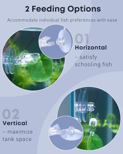 Pawfly 6 Pcs Aquarium Suction Cups with Clips, Aquarium Suction Cup Clips, Clear Plastic Fish Feeding Tool, Plant Leaf Seaweed Clips, Veggie Feed Holder, Underwater Fish Feeder, Fish Tank Accessories