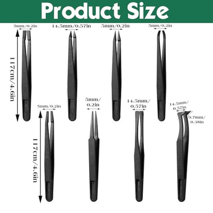 8 Pcs Venus Fly Trap Feeding Tweezers, Carnivorous Plant Feeding Tongs Straight and Curved Food Tongs for Flytraps Pitcher Plants Butterwort Reptile Feeding (4.6Inch)