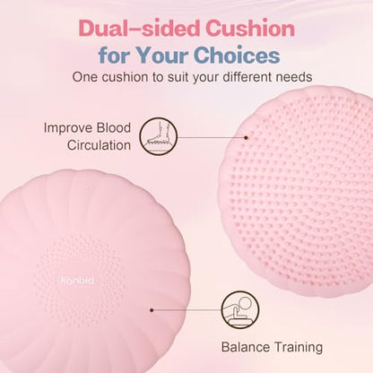 kisnbld Wobble Cushion, Balance Disc with Pump, Core & Posture Training - color: 2Pink