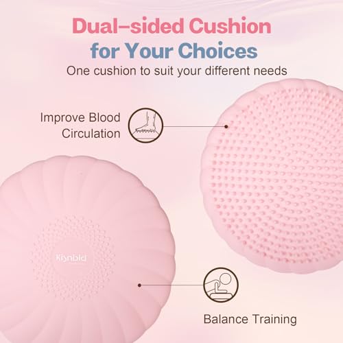 kisnbld Wobble Cushion, Balance Disc with Pump, Core & Posture Training - color: 1Pink