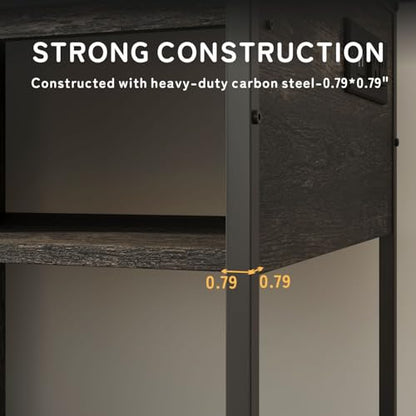 40-50 Gallon Fish Tank Stand, 40 Gallon Aquarium Stand with Cabinet Storage, Heavy Duty Fish Tank Table for Turtle Terrarium Breeder Reptile, Rustic Black
