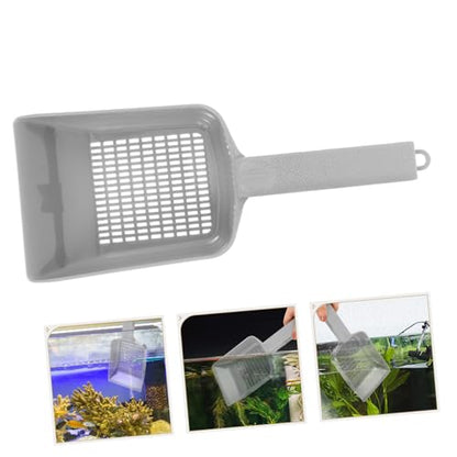 Fish Tank Sand Scoop with Drainage for Aquarium Sediment Removal Portable Gravel Shovel for Easy Aquarium Cleaning and Maintenance Rust-Resistant Soil Drilling Tool for Fish Tank