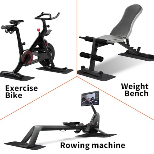 THAILE 2-Pack Bike & Rowing Machine Mats, 6mm, for Peloton & Yosuda | Stability & Cushioning Reduces noise and vibration under Peloton-compatible bikes, spin bikes, treadmills and walking pads. - size: 23.6"L x 11.8"W x 0.24"Th
