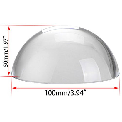OwnMy 4" Crystal Glass Magnifier, Glide Paperweight Magnifying Glass Dome, Crystal Half Ball Sphere Lens for Photography/Decoration, Reading Aid - size: 4x2 Inch (Pack of 1)