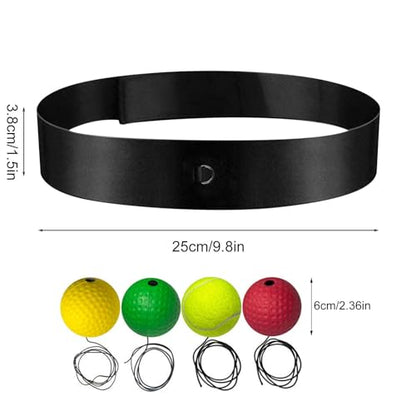 Boxing Reflex Ball Reaction Fitness | Boxing React Ball Headband for Bedroom Travel Dorm Gym Men Women Beginners Teens Professionals - color: four goals 1