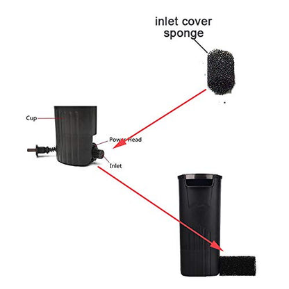 4pcs Inlet Covers Sponge Aquarium Turtle Filter Quiet Flow Water Clean Pump
