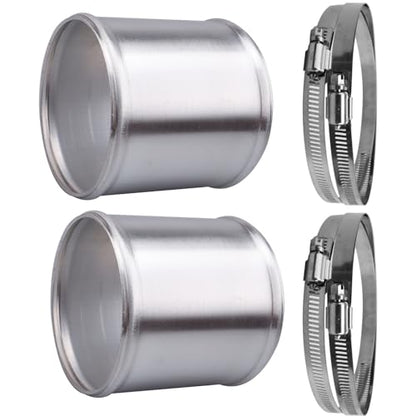 AC PERFORMANCE 4" (102mm) OD Aluminum Alloy Hose Joiner Silicone Pipe Connector Bead, 4" Length with 304 SS Clamps, Pack of 2 - size: 4" (102mm) - 2PCS
