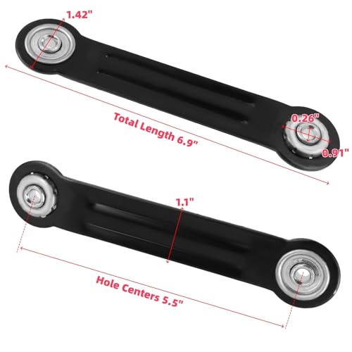 Glider Bearing Arm Bracket Replacement, 4Pcs Black Iron, 6.9 Inch Length & 5.5 Inch Hole Center, Hardware Rocker Parts for Patio Glider, Garden Bench, and Chair Repair - color: Black, size: L 6.9" x 5.5" Centers