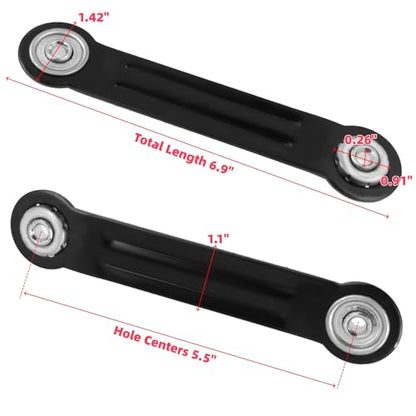 Glider Bearing Arm Bracket Replacement, 4Pcs Black Iron, 6.9 Inch Length & 5.5 Inch Hole Center, Hardware Rocker Parts for Patio Glider, Garden Bench, and Chair Repair - color: Black, size: L 6.9" x 5.5" Centers