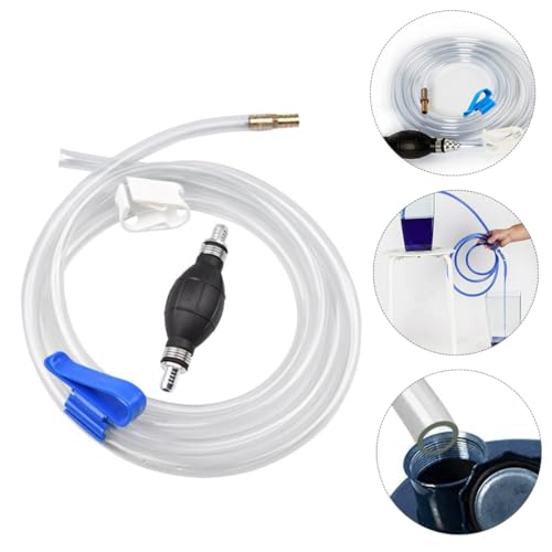 Manual Suction Hose Set for Car and Fish Tank, Water and Oil Siphon Pump with Guide Tube, Multi-purpose Vehicle Fuel Transfer Hose for Gasoline and Liquid