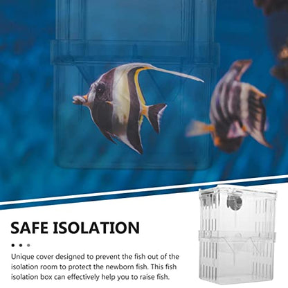 POPETPOP Fish Breeding Box - 2Pcs Plastic Aquarium Hatchery Incubator Box with Suction Cups for Fish & Shrimp