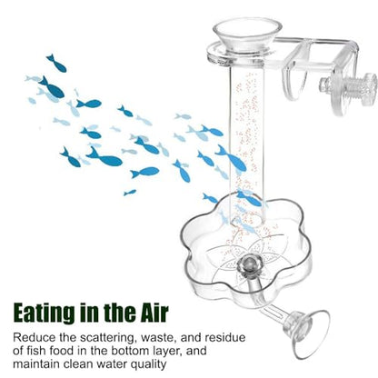 Shrimp Feeding Dish, Acrylic Aquarium Feeding Bowl with Suction Cup for Fish Tanks - color: Cherry blossoms