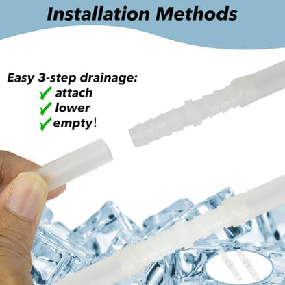 2-Pack Drain Hose Extension for Nugget & Opal Ice Maker, 1/4'' ID and 3.3 Feet Drain Hose Extension for Nugget Ice Maker, Ice Maker Hose Replacement Compatible with Nugget Accessories