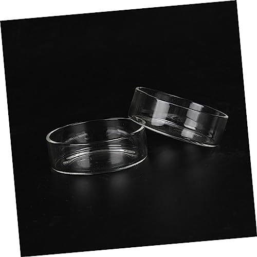BESPORTBLE 3pcs Round Shrimp Feeding Bowl Aquarium Shrimp Feeder Dish Glass Bowl Crystal Supplies Pet Food - size: Size 1
