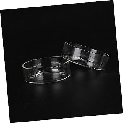 BESPORTBLE 3pcs Round Shrimp Feeding Bowl Aquarium Shrimp Feeder Dish Glass Bowl Crystal Supplies Pet Food - size: Size 1