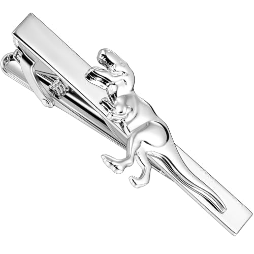 HAWSON 2/2.2 Inch Various Tie Clips for Men Unique, Personalized Novelty Tie Bars Pins Tacks, Funny Theme Wedding Holiday Gifts for Husband Groomsmens - style: Dinosaur