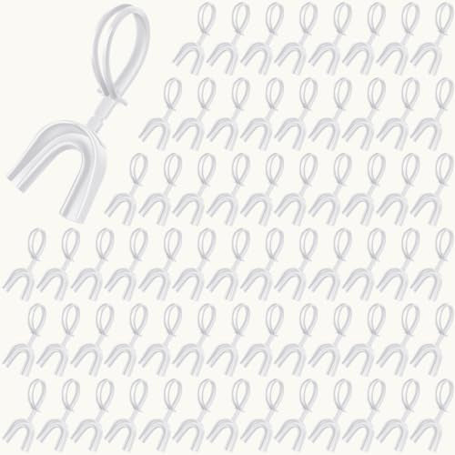 Dunzy White 100 Pcs Strapped Mouth Guard Bulk Sports Mouthguard with Strap No Boil Football Boxing Mouthpiece Braces Soft Mouthguard for Lacrosse Basketball Hockey Wrestling (Adult) - color: White, size: Adult