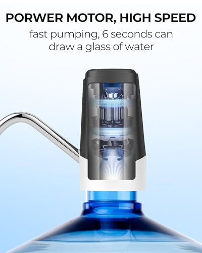 Water Dispenser Pump, USB Charging Automatic Drinking Water Pump for Mini Water Jug Dispenser Portable, Ideal for Home Kitchen Living Room Office Camping - color: Black-white