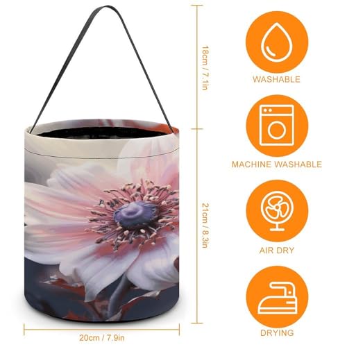 Halloween Trick Or Treat Bags With Handles Collapsible Candy Bucket Reusable Flower Blossom Printed Goody Bucket For Holiday Party Gifts - color: Flower Blossom