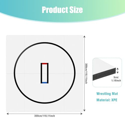 Generic 10x10ft Gymnastics Training Mat Portable MMA/BJJ/Judo/Gymnastics Training Mat for Grappling Martial Art Boxing