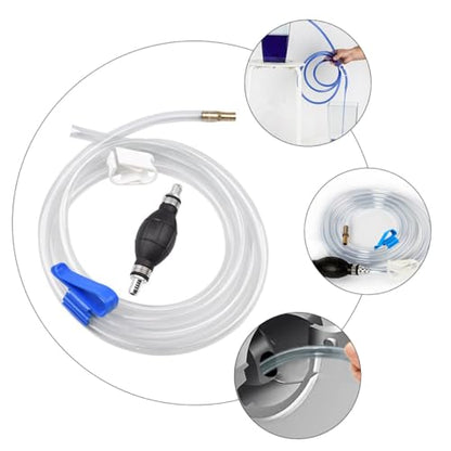 Manual Suction Hose Set for Vehicle and Home, Water and Oil Transfer Siphon Pump with Sturdy Guide Tube for Car Fuel and Aquarium Water Change