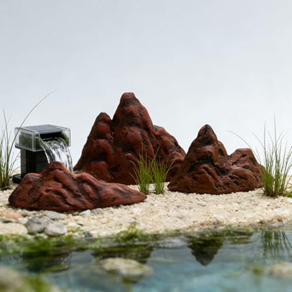 Aquarium Mountain Ornament: Miniature Ceramic Mountain View Decor Rockery Landscape Garden Accessories Fish Tank Decorations for Home Office Display