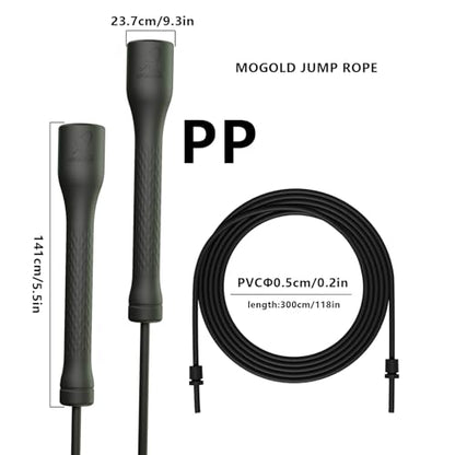 10,000-Drop Unbreakable Jump Rope, 5mm PVC Adjustable Speed Rope with Ergonomic PP Handles for Boxing, HIIT & Home Gym - color: Black+White
