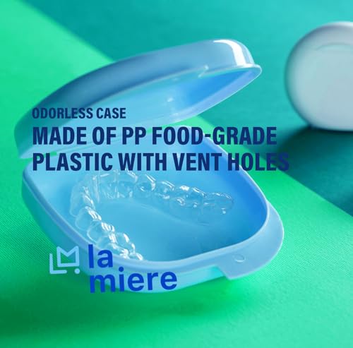 LA MIERE Retainer Case - 1 Pack- Odorless Mouth Guard Case - Ventilated, Durable & Hygienic Dentures & Aligners, Sky Blue - color: Sky Blue