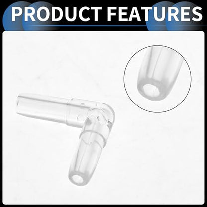 Plastic Hose Barb Fittings, 3/16" L Shaped 2 Way Barb Fitting Plastic Clear, 10 Pcs Elbow L - style: Elbow L