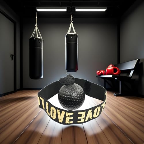 Boxing Ball Equipment - Boxing Training Ball, Boxer Reflex Ball, Boxing Reflex Ball Headband Set, Beginners Friendly Reflex Ball Headband, Boxing Trainer Boxing Gym Equipment Other Sports - color: Black