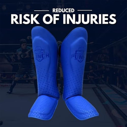 Martial Arts Shin Guards, Leg Protection for MMA, Kickboxing Training Instep Protection, Muay Thai Martial Arts Sparring Training Gear - color: Blue, size: Medium